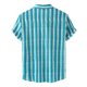 thumbnail image 4 of Camisas De CompresióN Para Hombre Camisa de cuello de camisa con estampado corto informal de manga a rayas para hombre Camisas de hombre individual con botones (Blue, 3XL), 4 of 6