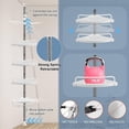thumbnail image 3 of WSBArt 8-10ft Rustproof Shower Caddy Tension Pole with 2 Pack Soap Dispenser, 4 Tier Corner Caddy Shelf Height Adjustable Bathroom Organizer Tension Rod Shower Storage Holder, 3 of 11