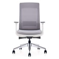 thumbnail image 1 of Eurotech Chaise de Bureau Ergonomique Réglable, Cadre Blanc Maille Grise, 1 of 5