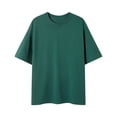 thumbnail image 2 of Camisas de Manga Corta de los Hombres Color Sólido de Ajuste Cuello Redondo Tops Casuales, Verano Y Primavera, Camisas Casuales de los Hombres, 2 of 6
