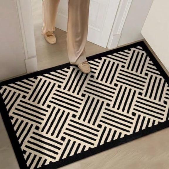 Door Mat Indoor Entrance 36 X 60 Large Welcome Mat Outdoor Non Slip Front Door Mat Entryway Mats Rubber Floor Mats LowProfile Shoe Matt Black