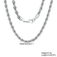 thumbnail image 2 of Men Ropes Long Necklace 14K Yellow Gold Minimalist Twist Rope Chain Necklace Available in Gold Color Silver Color 5mm, 2 of 7