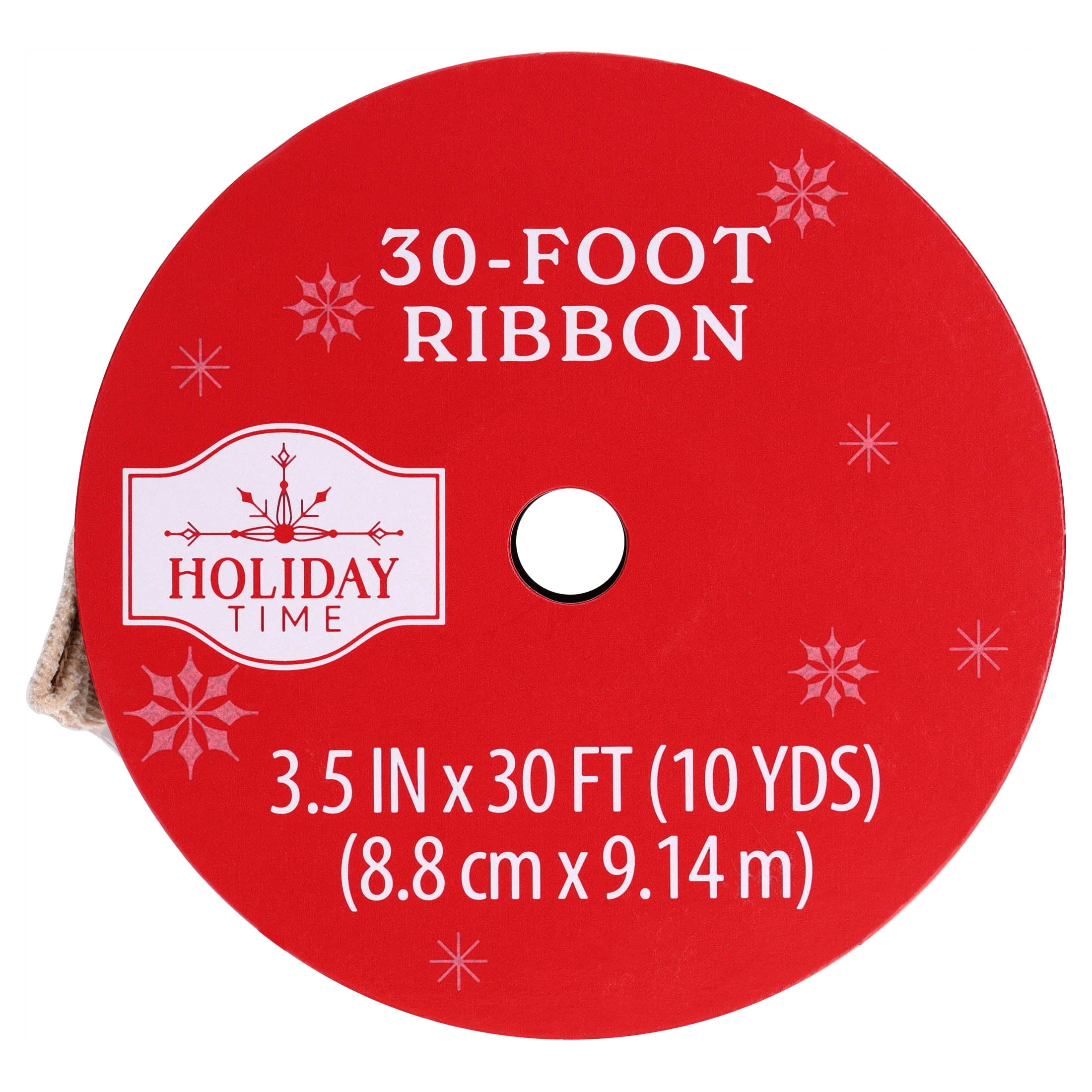 Champagne Velvet Christmas Ribbon, 3.5" x 30', by Holiday Time