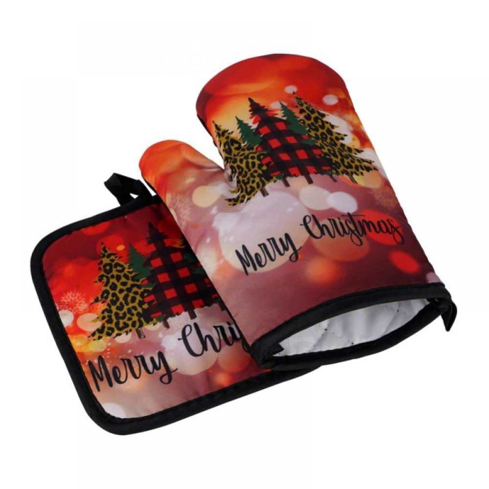 Christmas Winter Oven Mitts and Pot Holders Set Funny Snowflake Xmas