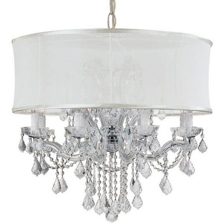 

Twelve Light Chandelier in Classic Style 30 inches Wide By 27 inches High-Swarovski Spectra Crystal Type-Polished Chrome Finish-Smooth Antique White