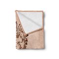 thumbnail image 2 of Wolf Soft Flannel Fleece Throw Blanket, Drawing Style Animal in Bonnet Hand Drawn Inspirations, Cozy Plush for Indoor and Outdoor Use, 60" x 80", Peach Brown, by Ambesonne, 2 of 5