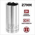 thumbnail image 2 of Powerbuilt 1/2 Inch Drive x 27 MM 6 Point Deep Socket - 640841, 2 of 5