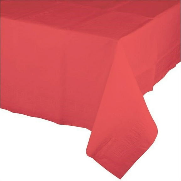 Coral 54" x 108" Plastic Tablecloth
