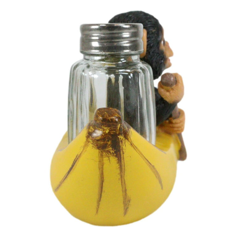 Ebros Gift African Bush Elephant Glass Salt & Pepper Shakers Holder Figurine Decor 7H