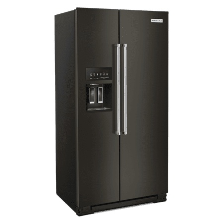 KitchenAid - 22.6 Cu. Ft. Side-by-Side Counter-Depth Refrigerator - Black Stainless Steel