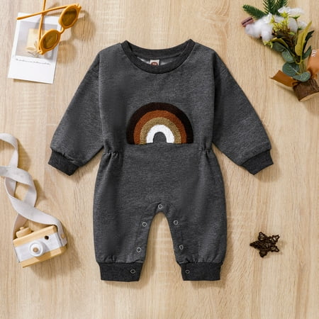 

Hunpta Newborn Infant Kids Girls Boys Outfits Girls Rainbows Prints Long Sleeves Jumpsuit Romper Cute Clothes