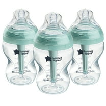 Tommee Tippee Advanced Anti-Colic Baby Bottle, 9oz, Slow Flow. Breast-like Nipple, Vented Anti-Colic Wand, Self-Sterilizing, Pack of 3