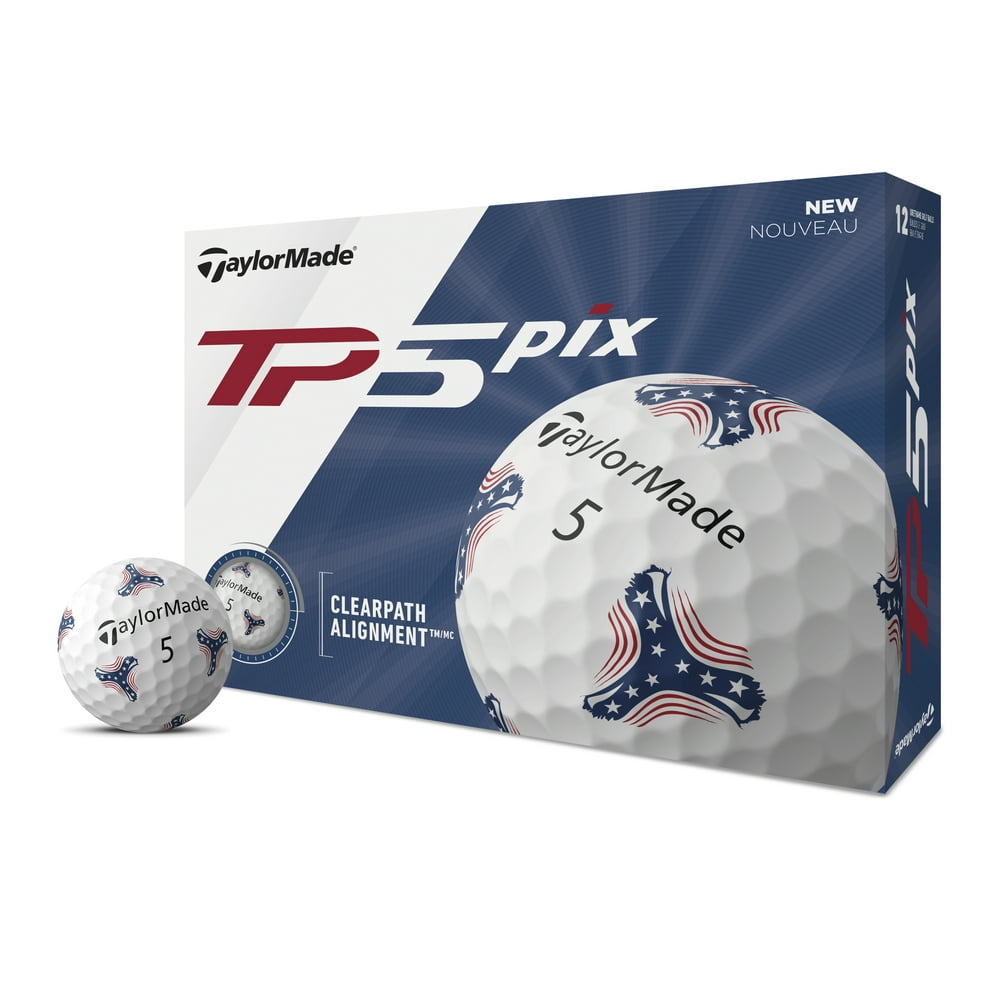 TaylorMade TP5 Pix 2.0 USA Golf Balls, Dozen