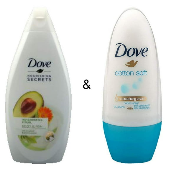 Body Wash Invigo Ritual 500 by Dove & Roll-on Stick Cotton Soft 50 ml by Dove