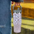 thumbnail image 3 of Leopard Print Tumbler with Handle 30oz - Insulated Stainless Steel Travel Mug with Flip Straw Lid | Cheetah Cup for Hot & Cold Drinks, 3 of 6