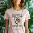 thumbnail image 5 of Beautifully Broken Faith Shirt for Women, Christian Scripture Tee with Heart and Butterfly Design, White, Size M, 5 of 5
