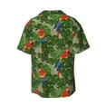 thumbnail image 4 of Balery Parrots And Tropical Leaves Men's Casual Button Down Shirt Short Sleeve Textured Summer Cuban Beach Shirts-XX-Large, 4 of 7