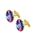 thumbnail image 2 of Galactic Elegant Dress Shirt Cufflink Set, Men Cufflinks with Stainless Steel Design, Ideal for Formal Attire and Special Occasions, 2 of 6