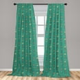 thumbnail image 5 of Ambesonne Nautical Curtains, Chest Paddle Boat Steering, Pair of 28"x84", Dark Seafoam Mustard, 5 of 5