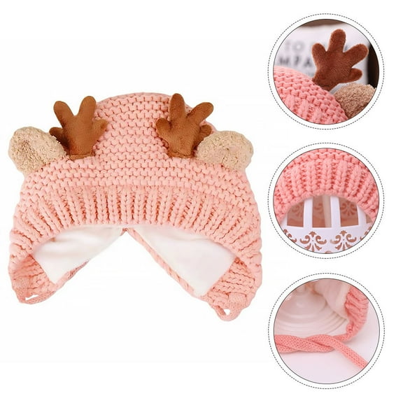 Mobutofu Knitted Hat Pink 1Pcs Fleece Lining 44-50Cm Circumference 12In