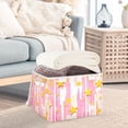 thumbnail image 3 of Yayeee Collapsible Cube Storage Bin with Lid Fabric Closet Decorative Basket with Handles, Flat Yellow Stars, 3 of 7