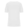thumbnail image 4 of Wangmeiwg T-Shirts for Women — Comfortable Casual Short Sleeve Crewneck Tops with Hollow Design for Summer White XL, 4 of 5