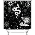 thumbnail image 2 of 4PCS Celestial Shower Curtain Sets with Rugs, Waterproof Fabric Black Shower Curtain, Sun and Moon Witch Hand Astrology Mandala Gothic Witchy Zodiac Mystic Boho Constellation Bathroom Decor, 2 of 7