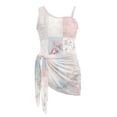 thumbnail image 7 of SEANATIVE Girls Swimwear Set One Piece Swimsuit with Swim Cover Ups Stylish Cut Out Bathing Suit for Vacation Beach Summer Holiday, Size 11-12, Floral Patchwork Pattern Pink, 7 of 7
