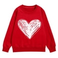 thumbnail image 6 of Mercatoo Teen Girls Oversized Pullover Sweatshirts Cute Heart Graphic Crew Neck Sweatshirts Kids Cotton Loose Long Sleeve Sweater, 6 of 7