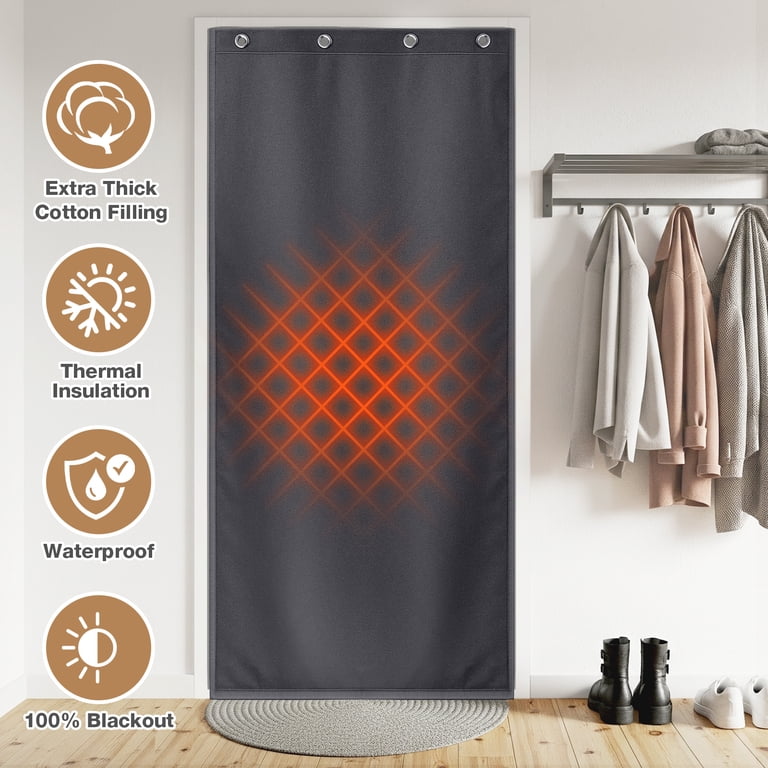 DONGPAI Heavy Duty Thermal Insulated Door Curtain, Windproof