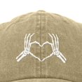 thumbnail image 2 of Dalix Heart of Bones Embroidered Cotton Dad Hat Adjustable Baseball Cap Womens in Washed Stone White, 2 of 5