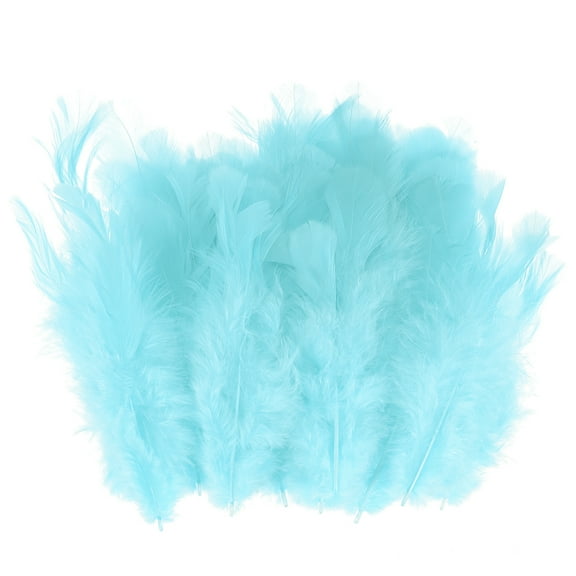 Uxcell 100 Pack Feathers for Crafting Light Blue 1.57-3.15 inch Natural Fluffy Feathers Plume for Wedding Decorations