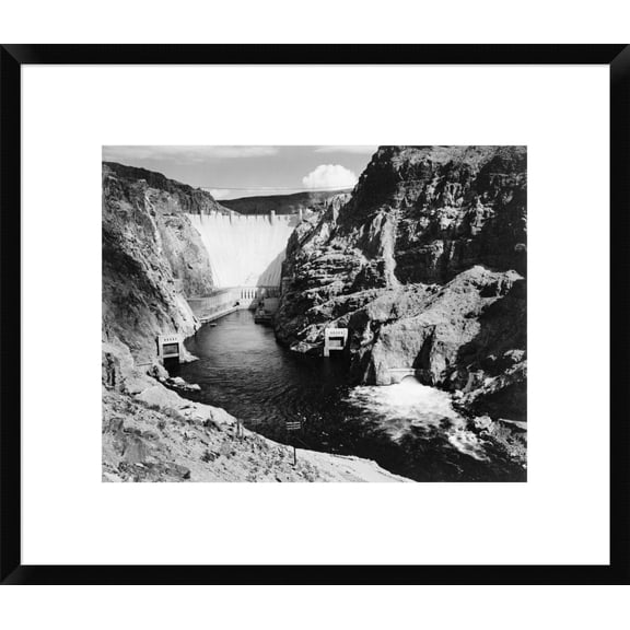 Global Gallery Ansel Adams 'Hoover Dam from Across the Colorado River - National Parks and Monuments, 1941' Framed Wall Art