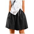thumbnail image 2 of up to 60% off Gifts wycnly Womens Casual Shorts Summer Elastic Waist Breathable Cotton Linen Short Pants Leisure Solid Plus Size Wide Leg Shorts with Pocket Black XL, 2 of 6