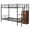 Black, variant on Aukfa Twin Over Twin Metal Bunk Bed with Storage Wardrobe and Staircase for Kids, White