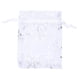 thumbnail image 2 of 400 PCS Organza Bolsas de Regalo de Boda Bolsas con Cordón de Joyería Bolsas Copos de Nieve Blancos Plateados Impresos Bolsos de Fiesta Transparentes, 2 of 5