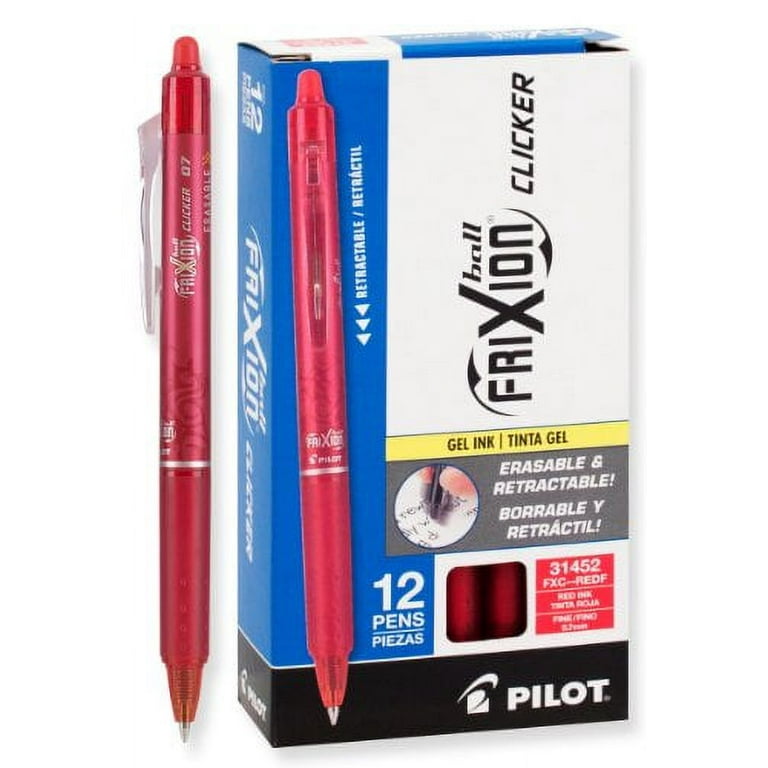 PILOT FRIXION CLICKER 07 Stylo Roller rétractable Pointe moyenne Encre Rouge