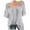 Gray, variant on Pejock Women Summer Casual Cold Off Shoulder Tshirts Lace Patchwork Short Sleeve Tops Oversized Women's Loose Dressy Tops Shirt Blouse S-5XL