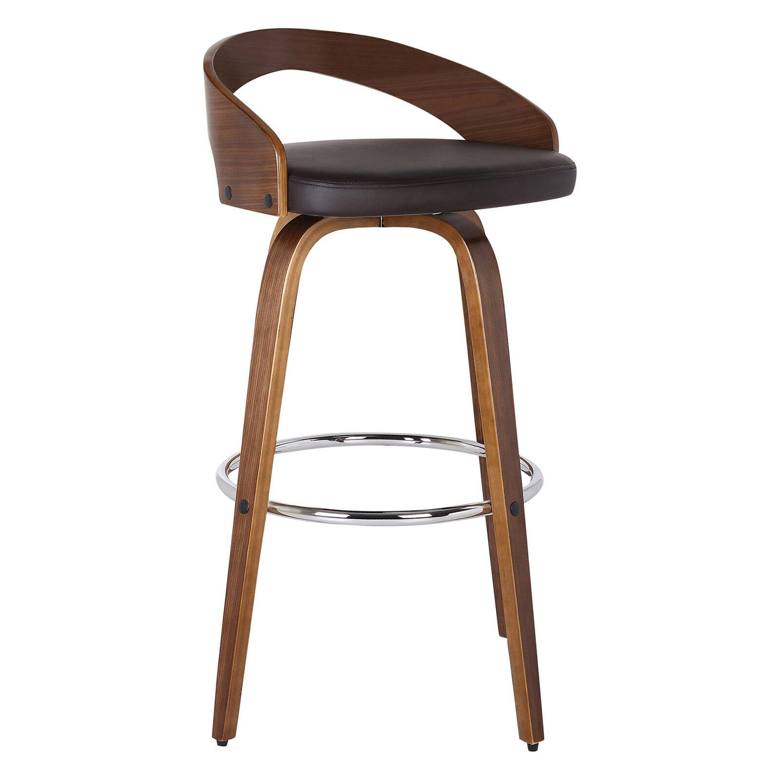 Tabouret De Bar Pivotant En Cuir PU – Lot De 2 Avec Dossier Et Repose-pied, Hauteur Réglable