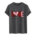 thumbnail image 4 of EchfiProm Mens Gray Graphic Tees Short Sleeve Shirts Valentine Crewneck Tops for Young Mens Graphic L, 4 of 5