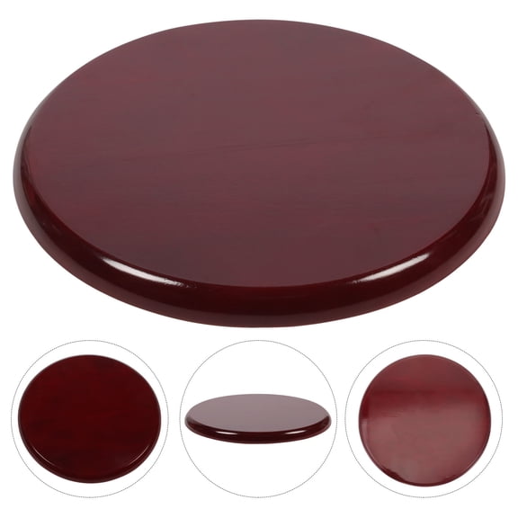 WHAMVOX Round Stool Seat Covers Wooden Burgundy 1Pcs 11.8x11.8in