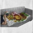 thumbnail image 6 of Zoo Soft Flannel Fleece Blanket, Cartoon Style Pattern of Several Happy Animals of Zoo Fresh Plants Grass Trees Cheerful, Cozy Plush for Indoor and Outdoor Use, 70" x 90", Multicolor, by Ambesonne, 6 of 6