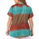 thumbnail image 3 of Blusas de mujer de talla grande Agnes Orinda, casuales, con cuello en V, de manga corta, con estampado de teñido anudado, tops de verano 1X naranja, 3 of 6