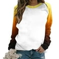 thumbnail image 1 of Women's Printed Raglan Sleeve Pullover Top Casual Long Sleeve Round Neck Blouse Loose Fit Everyday Comfort Spring Summer Style, 1 of 5