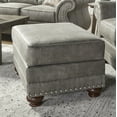 thumbnail image 3 of Dtwnek Faux Leather Upholstered Ottoman for Living Room, Bedroom, Office, Gray, 3 of 5