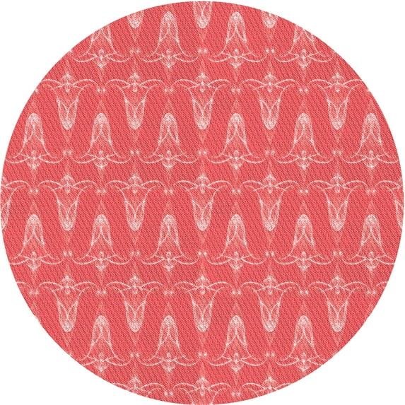 Ahgly Company Machine Washable Indoor Round Transitional Red Area Rugs, 5' Round
