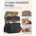 thumbnail image 5 of HOTOR Double-Layer Insulated Lunch Box for Men & Women, Leakproof Cooler for Work, Travel & Picnic, 11.1" x 9.7" x 6.7", Black, 5 of 10