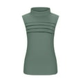 thumbnail image 6 of FAVIPT Camisole Tank Tops for Women Turtleneck Plain Slim Basic Tank Tops Front Pleated Sleeveless Stretchy Layer Shirts Tees Summer 2025 Army Green,L, 6 of 8