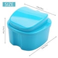 thumbnail image 4 of Blue Denture Case, Denture Cup with Strainer, Denture Bath Box Teeth Storage Box with Basket Net Co, 4 of 5