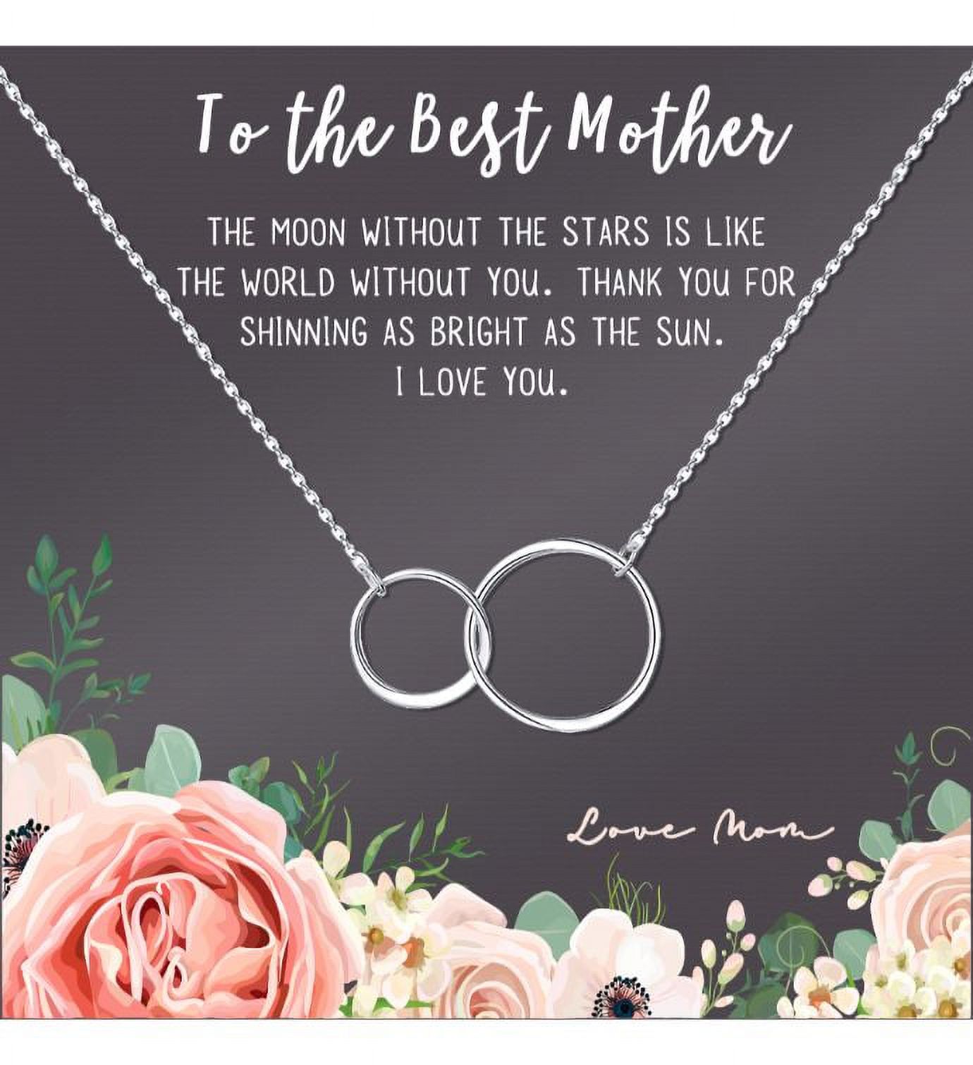 To The Best Mother Mother's Day Gift, Gift for Her, Gift for Her, Mother's Day Jewelry with Card, Card and Necklace Set for Mother's Day, Gift for Mom [Silver Infinity, No-Personalized Card]